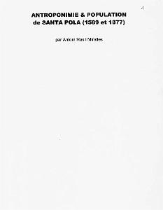 99 ANTHROPONYMIE ET POPULATION DE SANTA POLA (2)